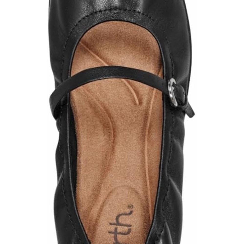 Earth Origins Black Leather Flats